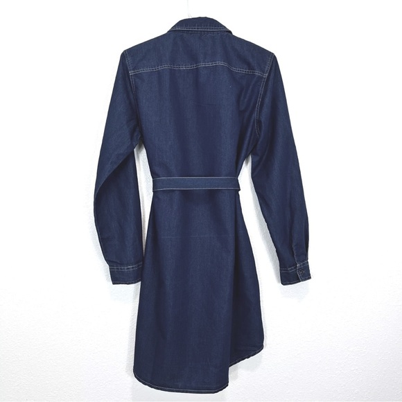 Evergreen Cambray button up belted shirt dress sz M - Picture 6 of 6